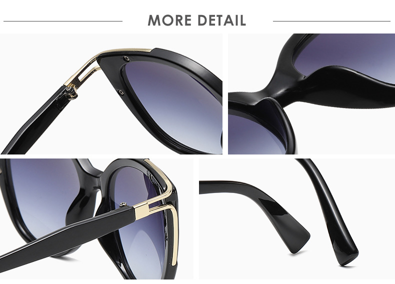 Fashion Style Fashion Gradient Color PC UV400 Protection Cat Glasses Full Frame Women's Sunglasses