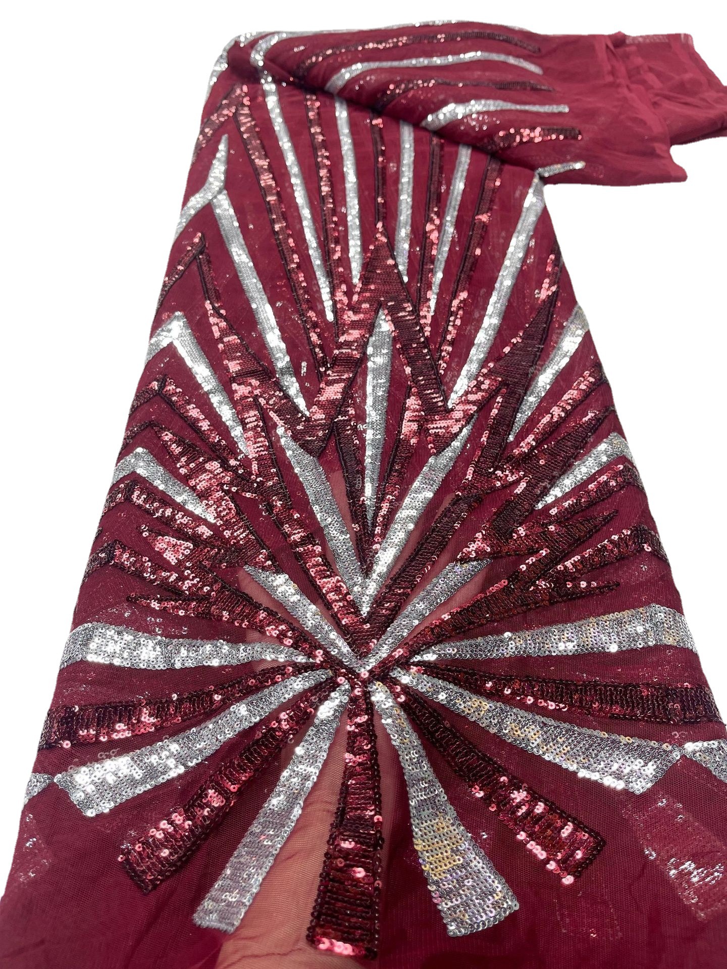 Tela de lentejuelas de estilo europeo y americano de alta gama elegante vestido de noche tela de encaje de boda de moda JX3568
