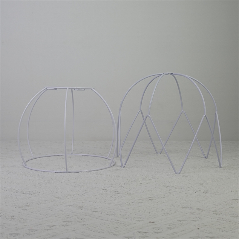 Araña de una pieza Pantalla de hierro marco E27 lámpara boca DIY hecho a mano recto marco cuadrado accesorios de hardware