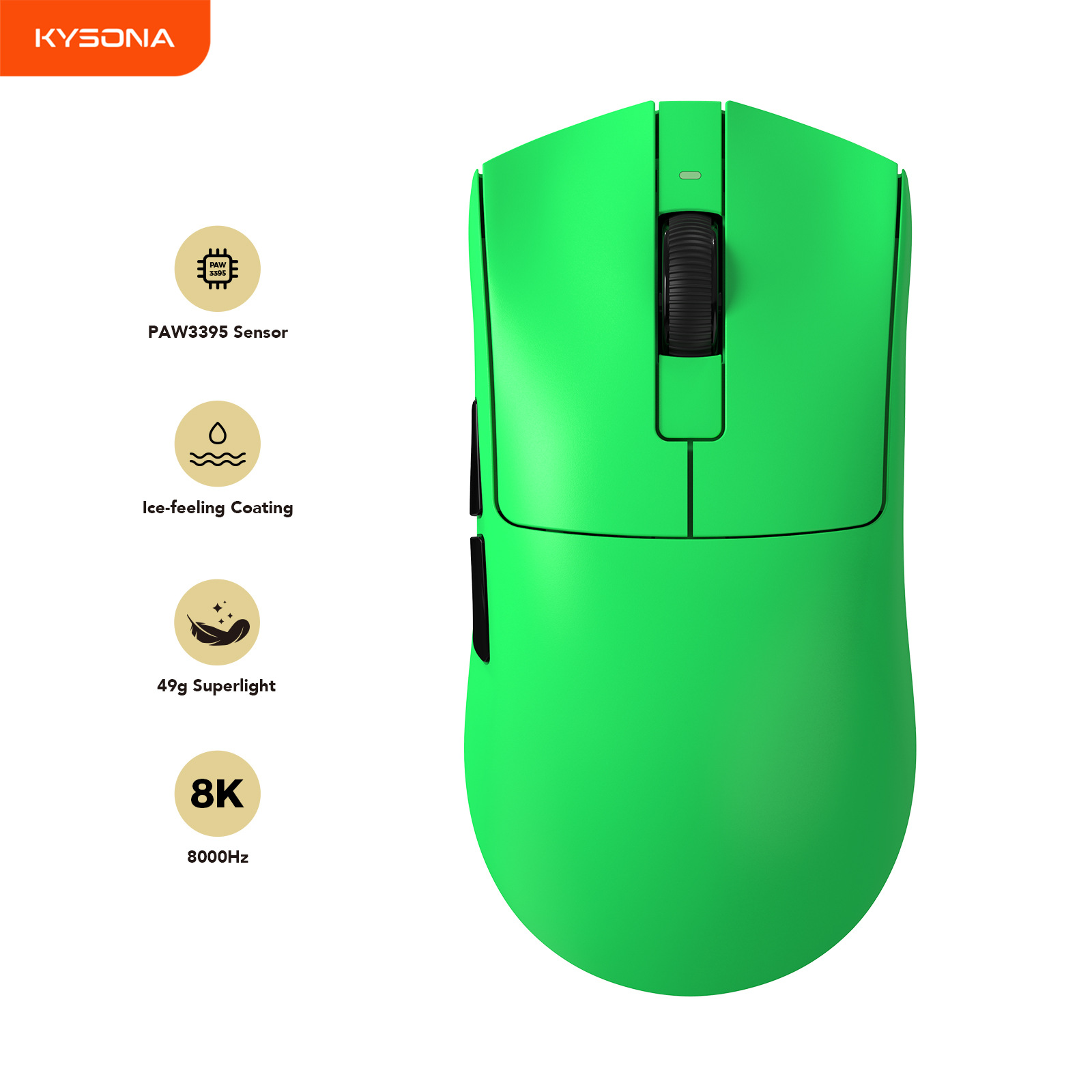 KYSONA Lightweight wireless mouse, sensor charging, laptop, official flagship store
