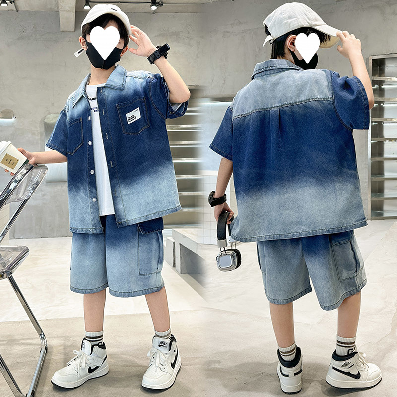 여름 그라데이션 반팔 슈트