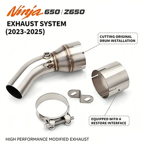 Motosiklet qaz borusu 51MM Kawasaki Ninja Z650 23-25 modelləri üçün orta hissə