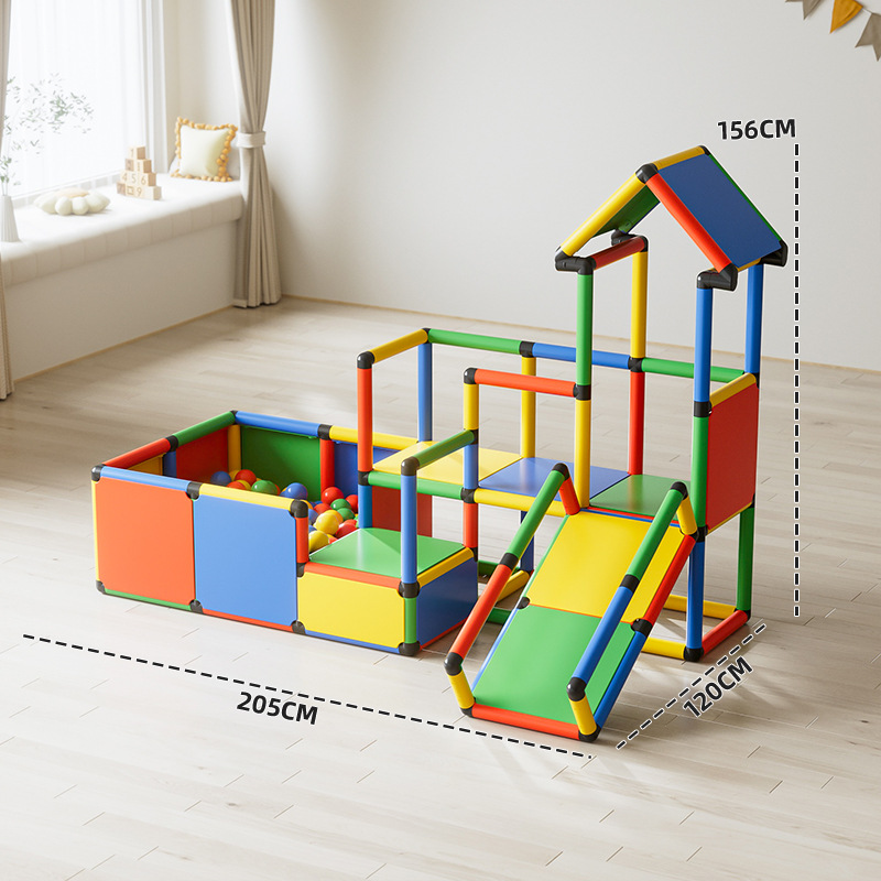 Pipa de escalada de tubería de cambio múltiple combinación de jardín de infantes de color interior de escalada de niños entrenamiento sensorial de escalada de roca juguetes de puente oscilante