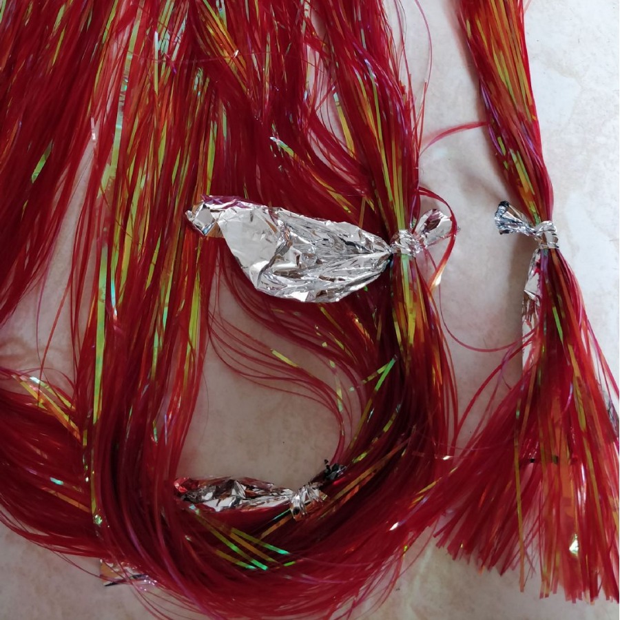 珠光彩水晶丝切片假诱饵彩虹原膜装饰串钩用透明彩鱼皮仿真