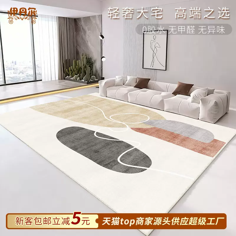 现代设计感家用客厅地毯简约高级感沙发茶几毯卧室床边毯防水耐污