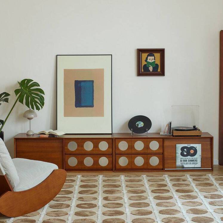 Nordic Solid Wood Tv Cabinet Floor Cabinet Free Combination Solid Wood Module Card Door Cabinet Storage Cabinet Sofa Side Cabinet