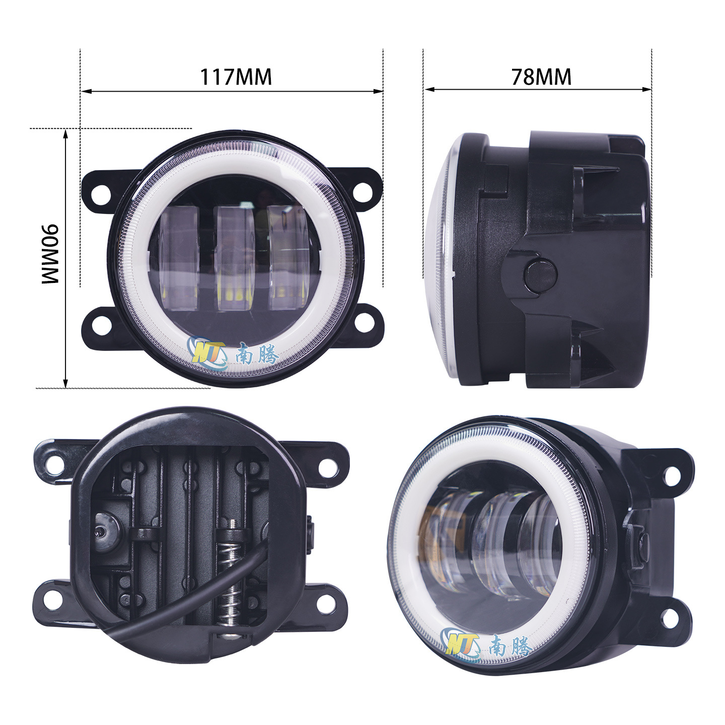 Lámpara de niebla de 4 pulgadas Wrangler apertura amarilla blanca lente de ojo de ángel motocicleta renovación de automóviles lámpara de niebla de vehículo todoterreno image 7