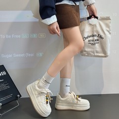 韩版真皮厚底小白鞋女2025秋季新款舒适软底时尚百搭休闲运动板鞋