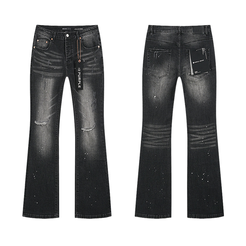 PURPLE BRAND JEANS美潮高街男士休闲破洞设计款修身显瘦牛仔长裤|undefined