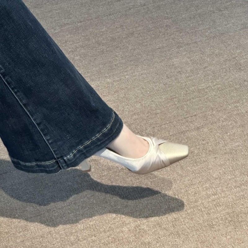 Not Tired Feet Wedding Shoes Bride Hesu Wedding Dress Two Wearing Wedding High Heels Women's 2025 Spring New Single Shoes