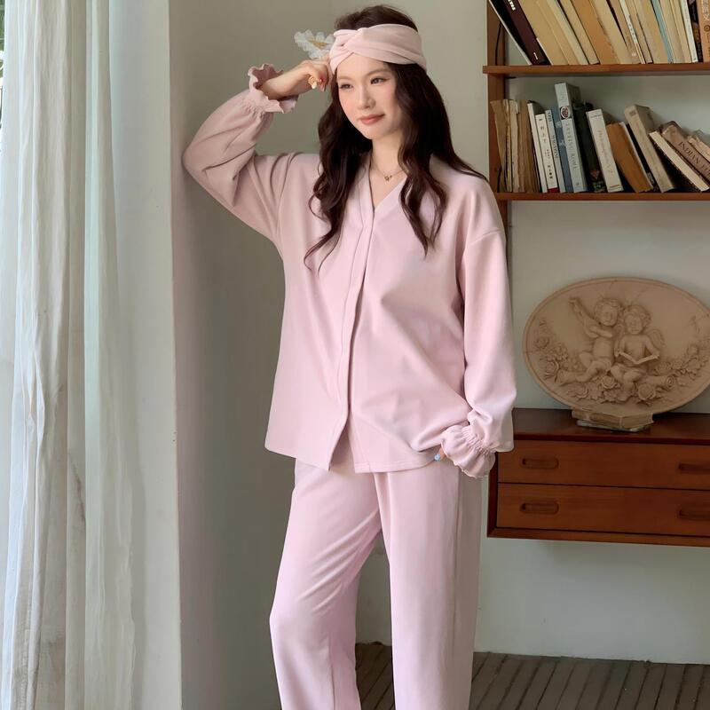 【In Stock 6628】Autumn and Winter Maternity Loose Fleece Pajamas for Pregnant Women, Postpartum and Maternity Wear Two-Piece Set 【In Stock 6628】Autumn and Winter Maternity Loose Fleece Pajamas for Pregnant Women, Postpartum and Maternity Wear Two-Piece Set