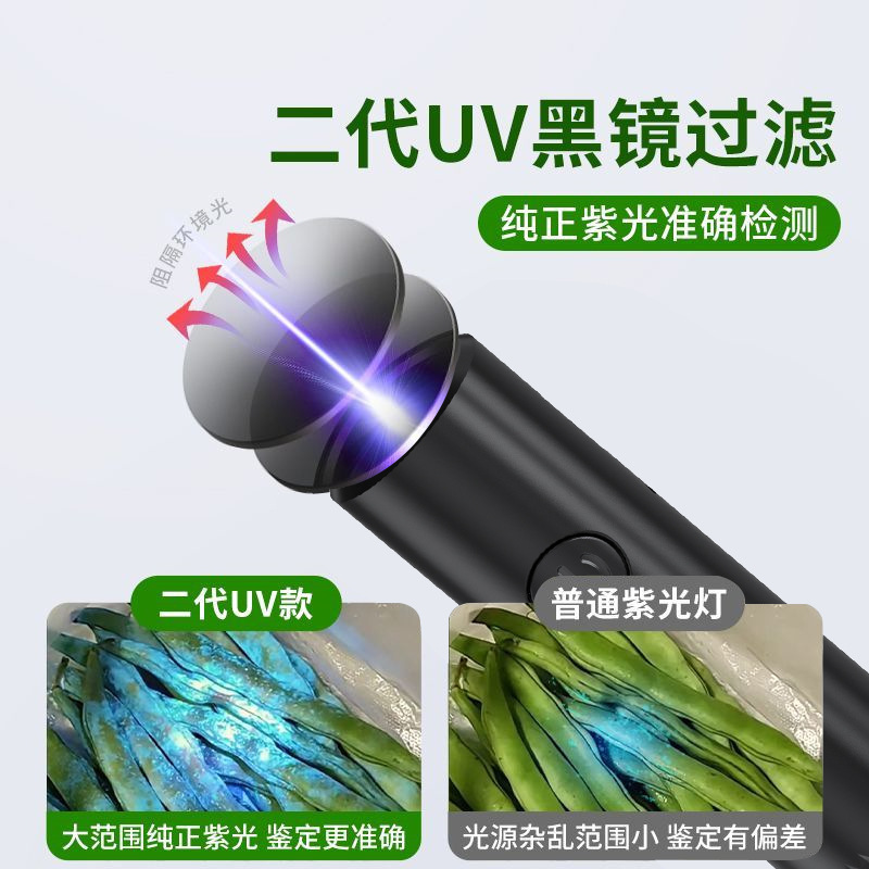 新型紫光灯農薬残留検出器紙幣検査灯家庭用海鮮野菜果物UV硬化タバコ酒検査|undefined