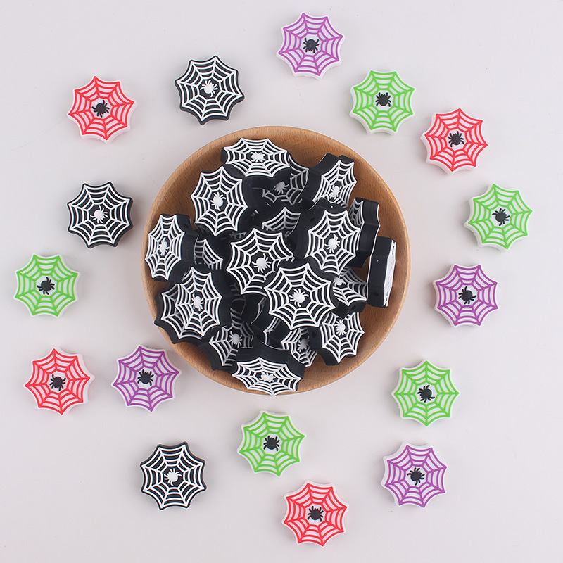 Extraña tela de araña de silicona cuentas creativas bolígrafo DIY accesorios goteo cuentas accesorios de cadena de tetina