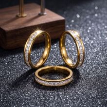 不锈钢戒指女小众高级轻奢不掉色ins玫瑰金满天星设计女款饰品