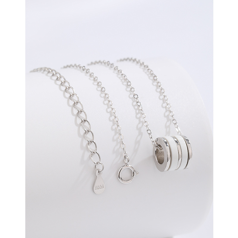 S925 plata esterlina collar de la cintura pequeña Luz de Las Mujeres de lujo diseño nicho Blanco fritillary colgante de alto grado de la cadena de clavícula suéter cadena