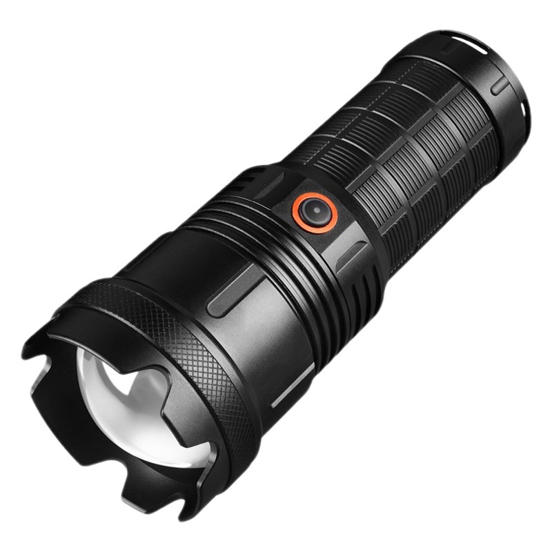 LED de alta potencia láser blanco linterna súper brillante de largo alcance de enfoque telescópico aventura al aire libre iluminación del hogar de gran capacidad