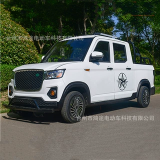 厂家供应客货用电动皮卡车双排四门五座家用载货载人电瓶车电动车