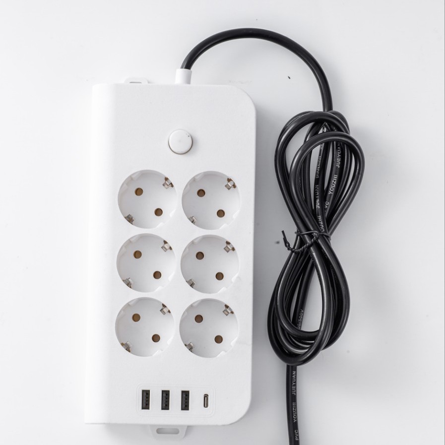 Fábrica directa exportación transfronteriza Euro enchufe USB enchufe tipo-C enchufe 2m 3m placa de conexión de conexión