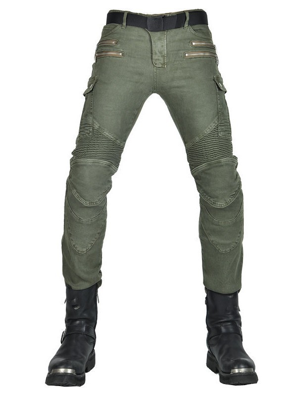 Loong biker motocicleta Vaqueros vintage Militar verde locomotora montar Pantalones fausible