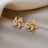 Silver needle, fashionable earrings from pearl, silver 925 sample, Korean style, light luxury style, wholesale