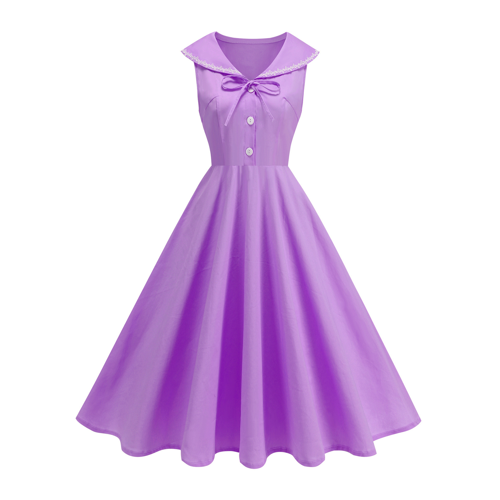 summer solid dress with bow