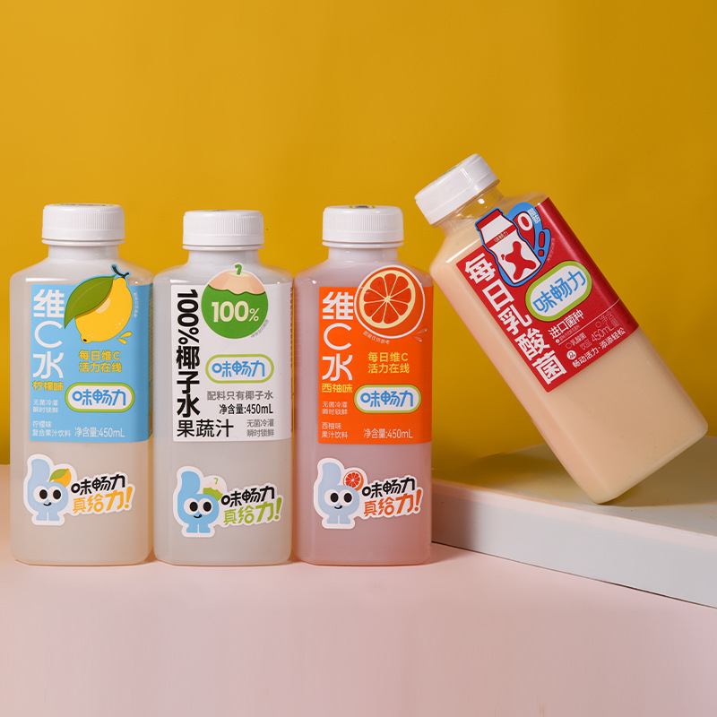 味畅力每日乳酸菌瓶装450ml水果汁饮料维C西柚柠檬水解渴椰子水|undefined