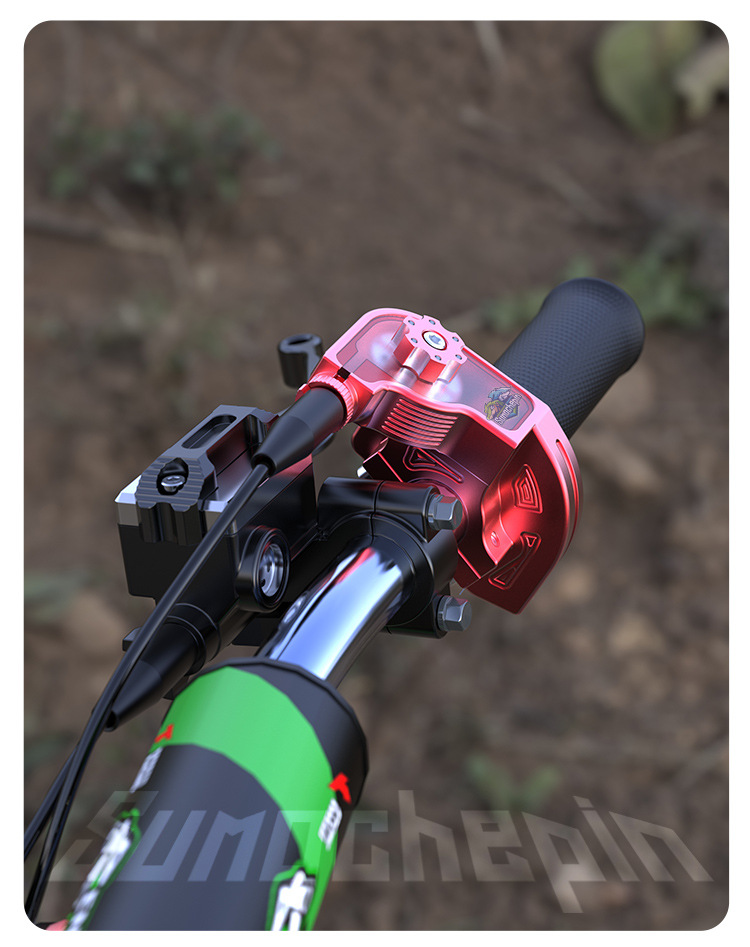 Off-Road Motorcycle Large Twist Throttle Handlebar Modification Visual Cnc Aluminum Alloy Large Twist/Fuel Turn Handle Throttle Cable Universal