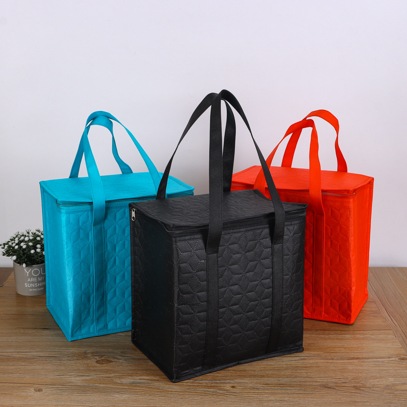 外卖蛋糕保温袋定制无纺布铝箔保鲜袋手提打包袋子拉链保鲜保冷包