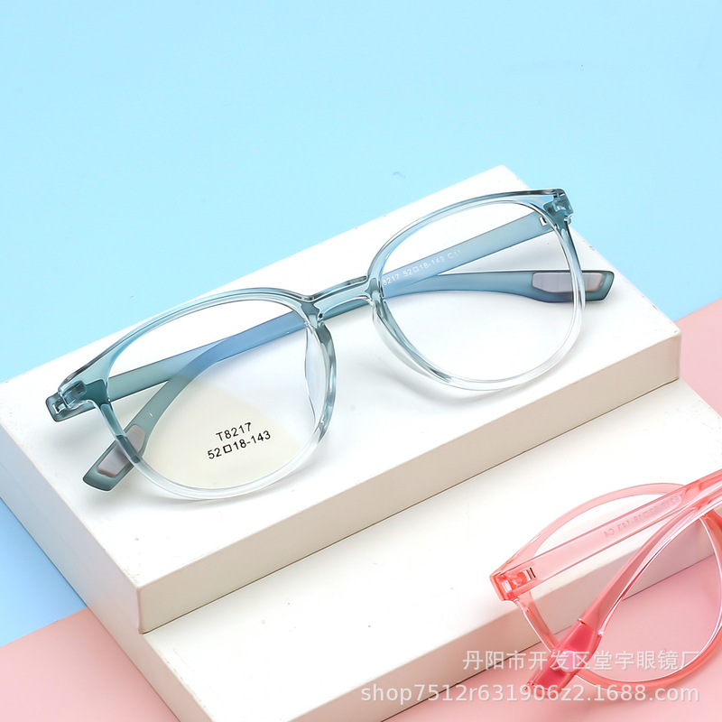 Tangyu glasses fashion screw-Free TR men's and women's ultra-light myopia square flat glasses frame wholesale T8217 Tangyu glasses fashion screw-Free TR men's and women's ultra-light myopia square flat glasses frame wholesale T8217