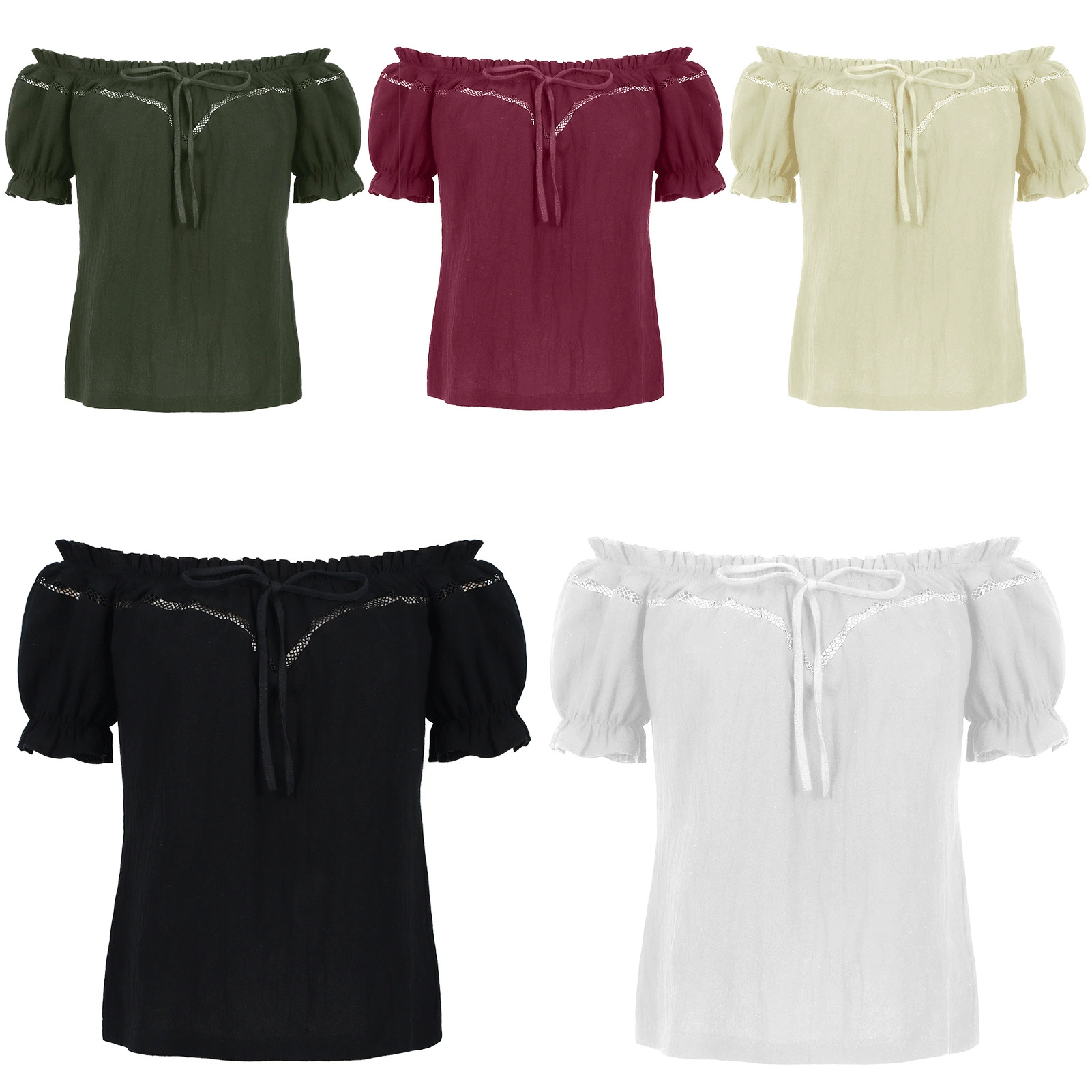 Темная леди Ренессанс рубашка с плечами рукава рыхлые подходит для летнего топ