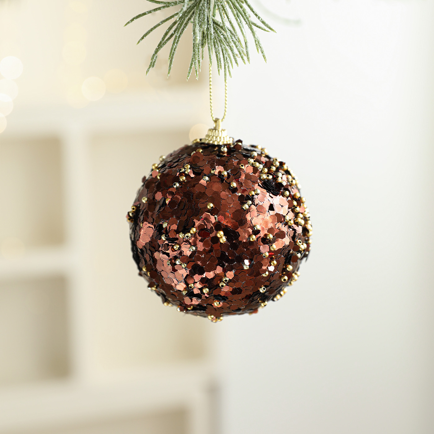 Nueva espuma de Navidad café colgante polvo brillante polvo adhesivo árbol de Navidad colgante decoración colgante