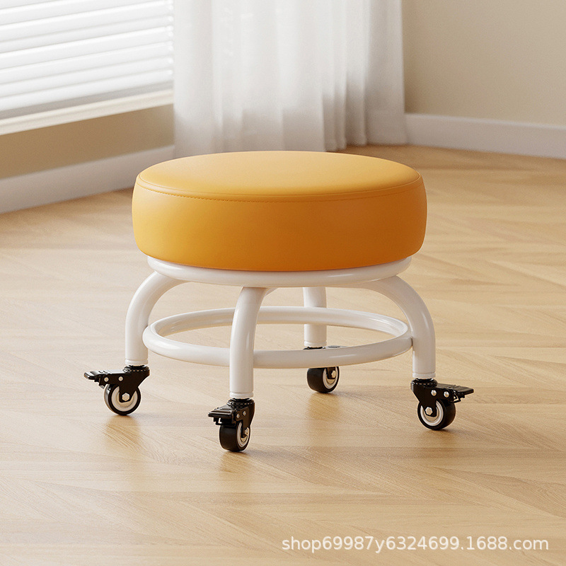 Rueda universal taburete pequeño polea doméstica taburete redondo para cambiar zapatos limpiador taburete bajo con artefactos mágicos para niños pequeños taburetes silenciosos