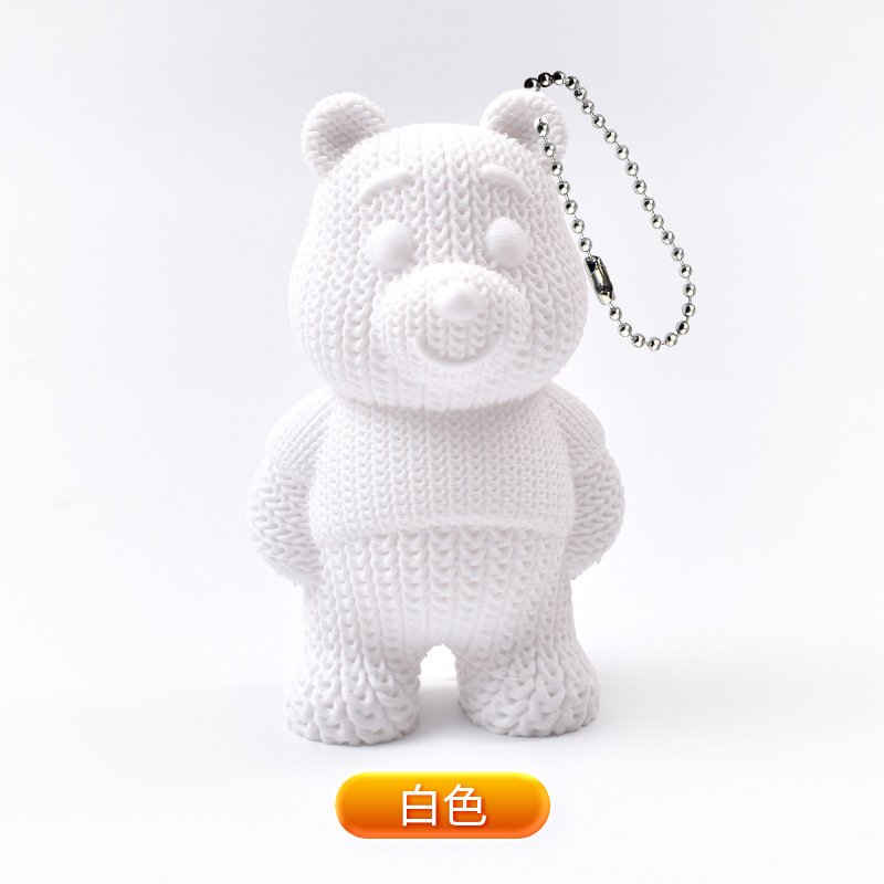 Llavero con Colgante de Osito de Peluche Tejido, Impreso en 3D, Recuerdo, Juguete Impreso en 3D, para Llaves de Coche, Éxito de Ventas Transfronterizo