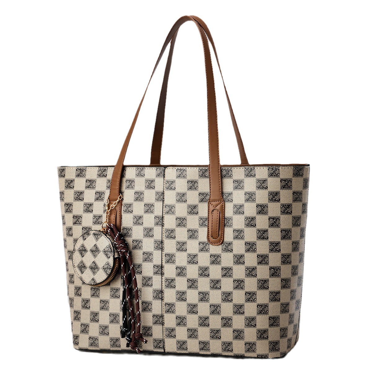 Bolso Tote bolso clásico tablero de ajedrez bolso pequeño bolso redondo colgante bolso de hombro Taizhou bolso femenino bolso de comercio exterior