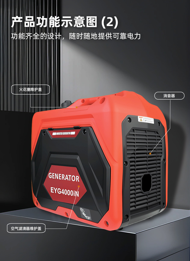 Portable 3.2Kw Handheld Silent Small Gasoline Generator for Cross-Border Outdoor Emergency Camping Wholesale