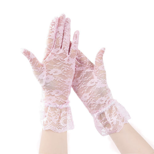 Manufacturer wholesale summer ladies driving black large lace sexy lace short sun protection gloves cycling outdoor