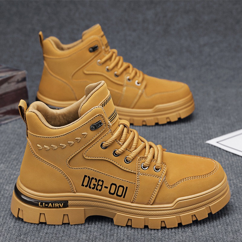 Zapatos de estilo británico para hombres con suela gruesa aumentada botas Martin para hombres zapatos de moda de alto nivel para hombres 2024 otoño y invierno zapatos de motocicleta