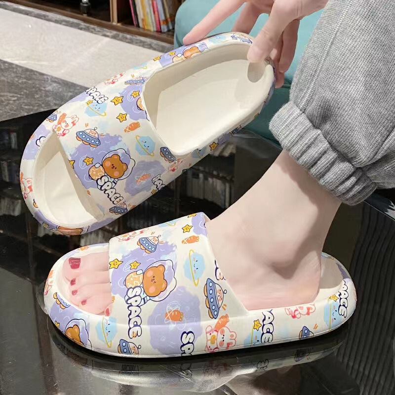 Slippers Women's Summer Household Korean-style Ins Trendy Feeling Thick Bottom Home Student Casual Non-slip Shower Sandals for Outer Wear