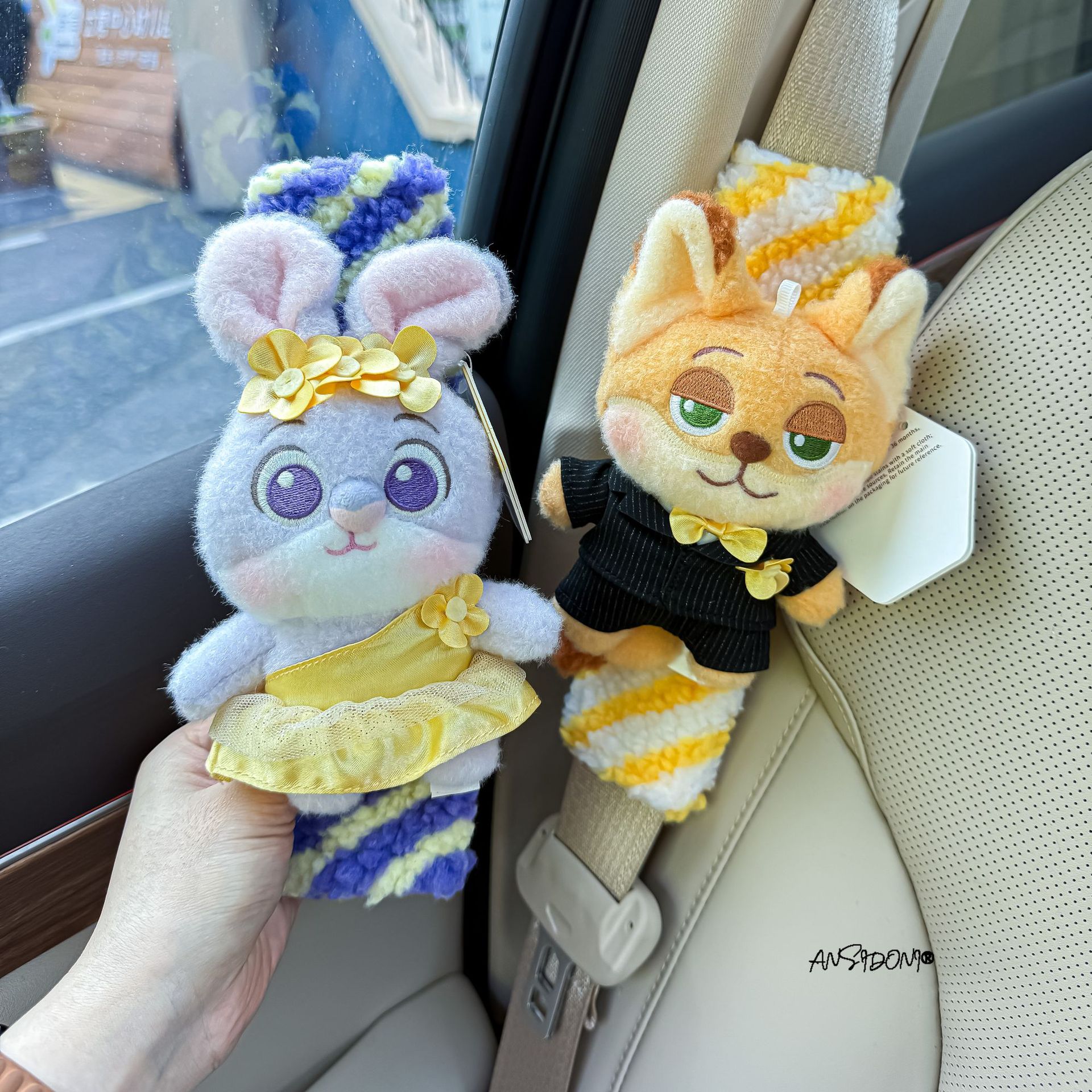 Zootopia Judy Nick Car Seat Belt Shoulder Pad Car Seat Belt Cover Car Interior Decoration Accessories