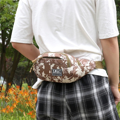 New men's waist bag, mobile phone bag, multi-functional sports and leisure men's bag, outdoor camouflage shoulder bag, chest bag