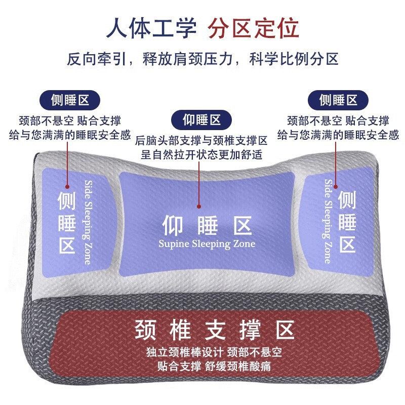 卓辰頚椎枕助睡眠保護首枕専用睡眠サポート牽引側寝反弓矯正牽引枕|undefined