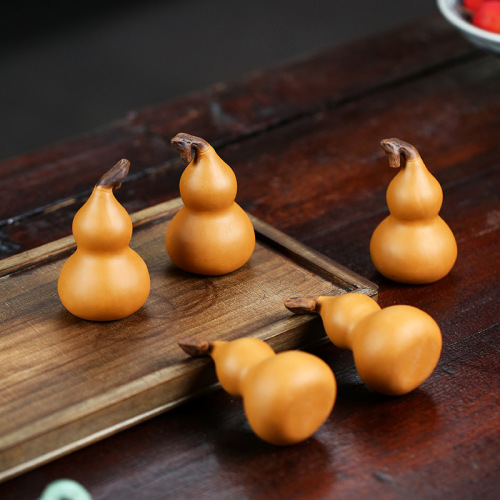 Place of Origin Yixing Zisha Tea Pet Fulu Little King Kong Simulation Gourd Ornament Fruit Can Be Raised Sculpture Tea Play Handle Piece