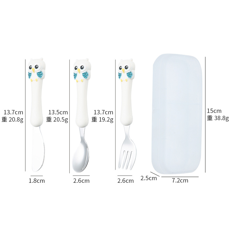 흰색 칼, 포크, 스푼 + 휴대용 상자