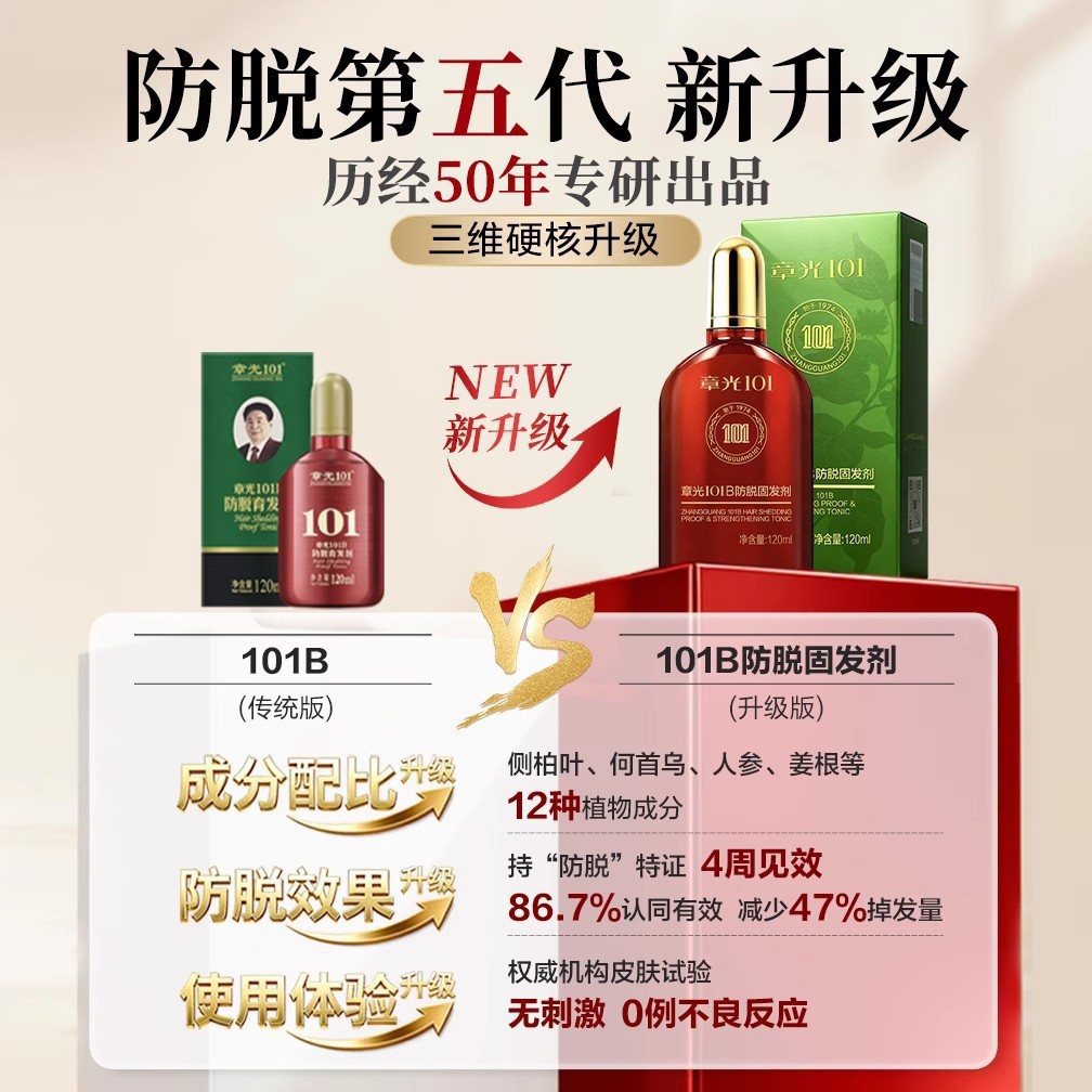 章光101B防脱固发剂育发剂改善稀疏缓解掉发防脱生根液头皮精华液