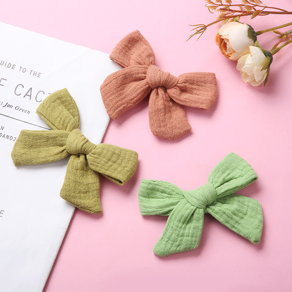 Cotton children's hairgrip with bow