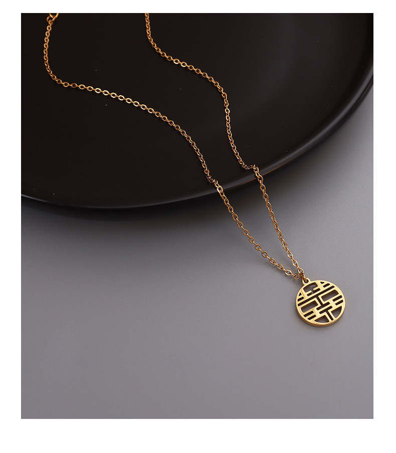 Simple Brand Pendant Titanium Steel Necklace display picture 6