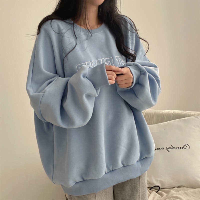 clothing批发加绒棉薄款卫衣女士2023年新款女装宽松春秋冬加厚外