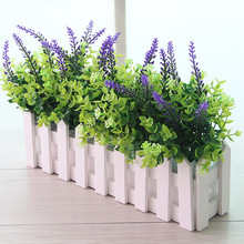 假花摆件木栅栏花仿真花盆栽套装客厅室内塑料花艺儿童节家沐雨原
