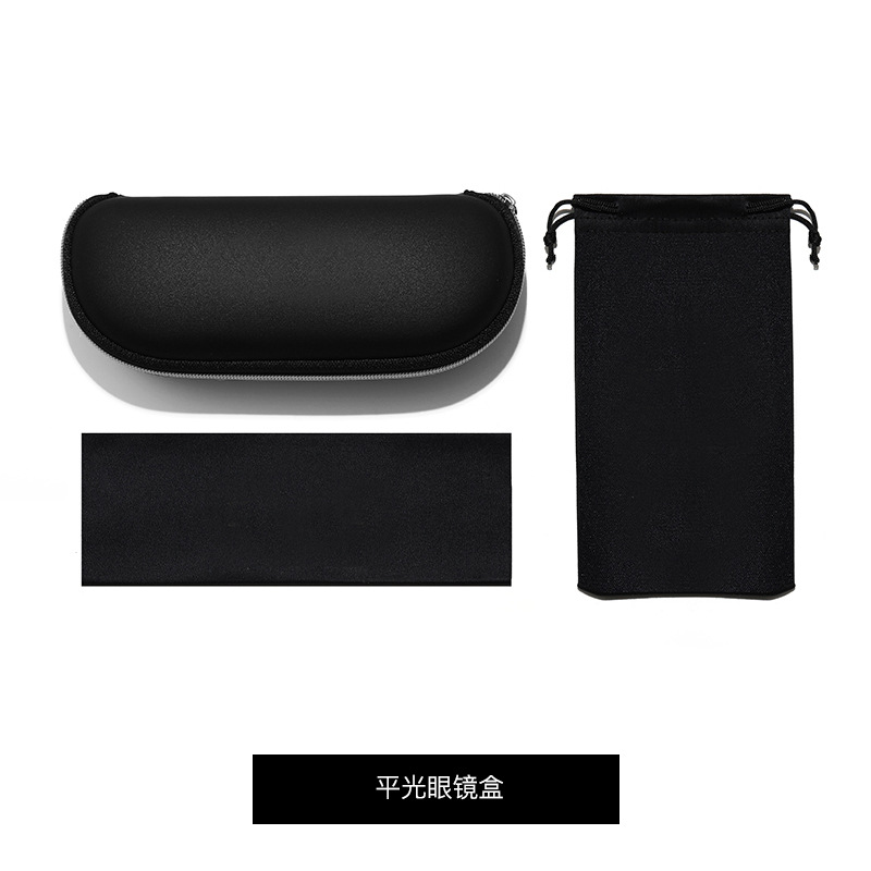 Estuche para gafas de material EVA, juego de tres piezas, estuche para gafas liso al por mayor, bolsa de tela para gafas en stock, envío directo de una sola pieza, embalaje resistente a la presión