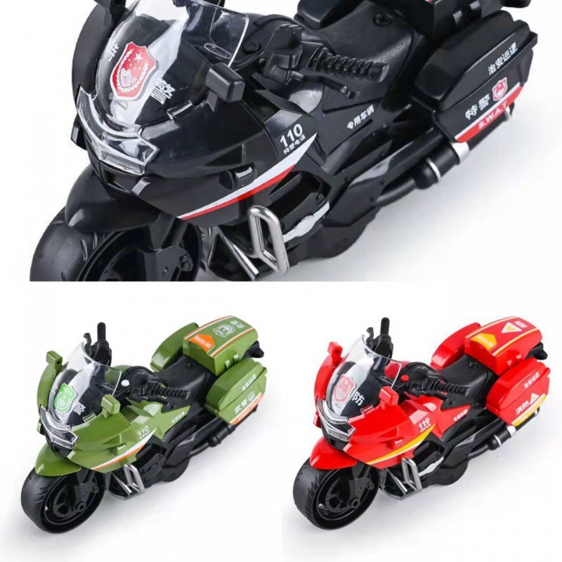 오토바이 3대(SWAT + 무장경찰 + 소방)